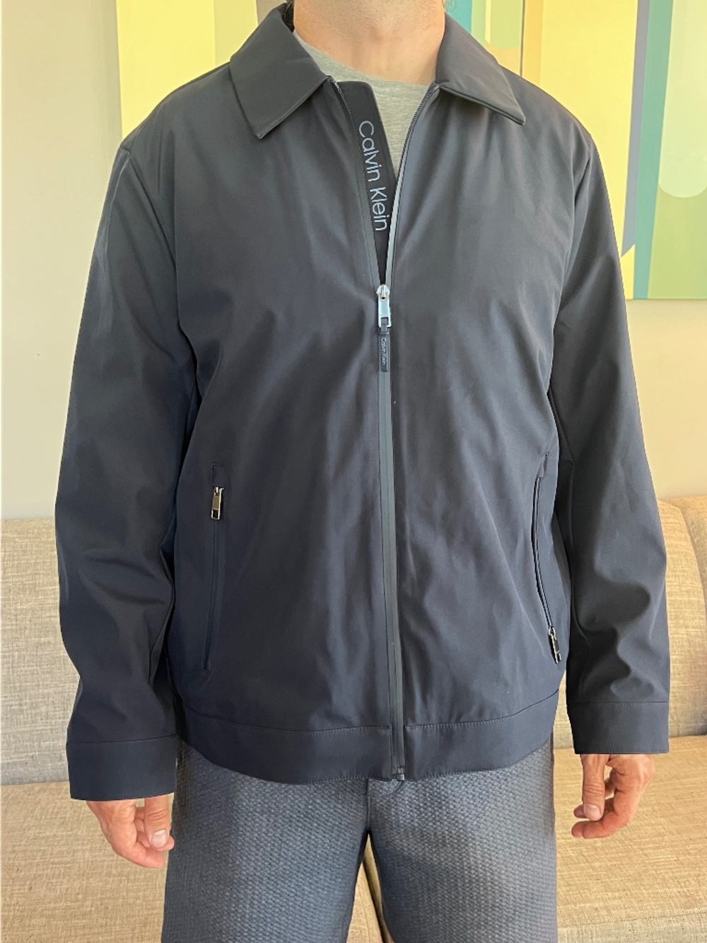 Calvin Klein Men's Navy Blue Zip-Up Jacket